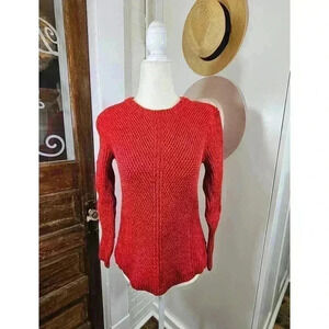 Madewell Women's Size S Red Hexcomb Texture Sweater